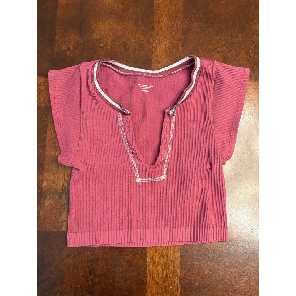 Urban Outfitters Out From Under Ribbed Cropped Baby Tee Mauve XS/S Y2K